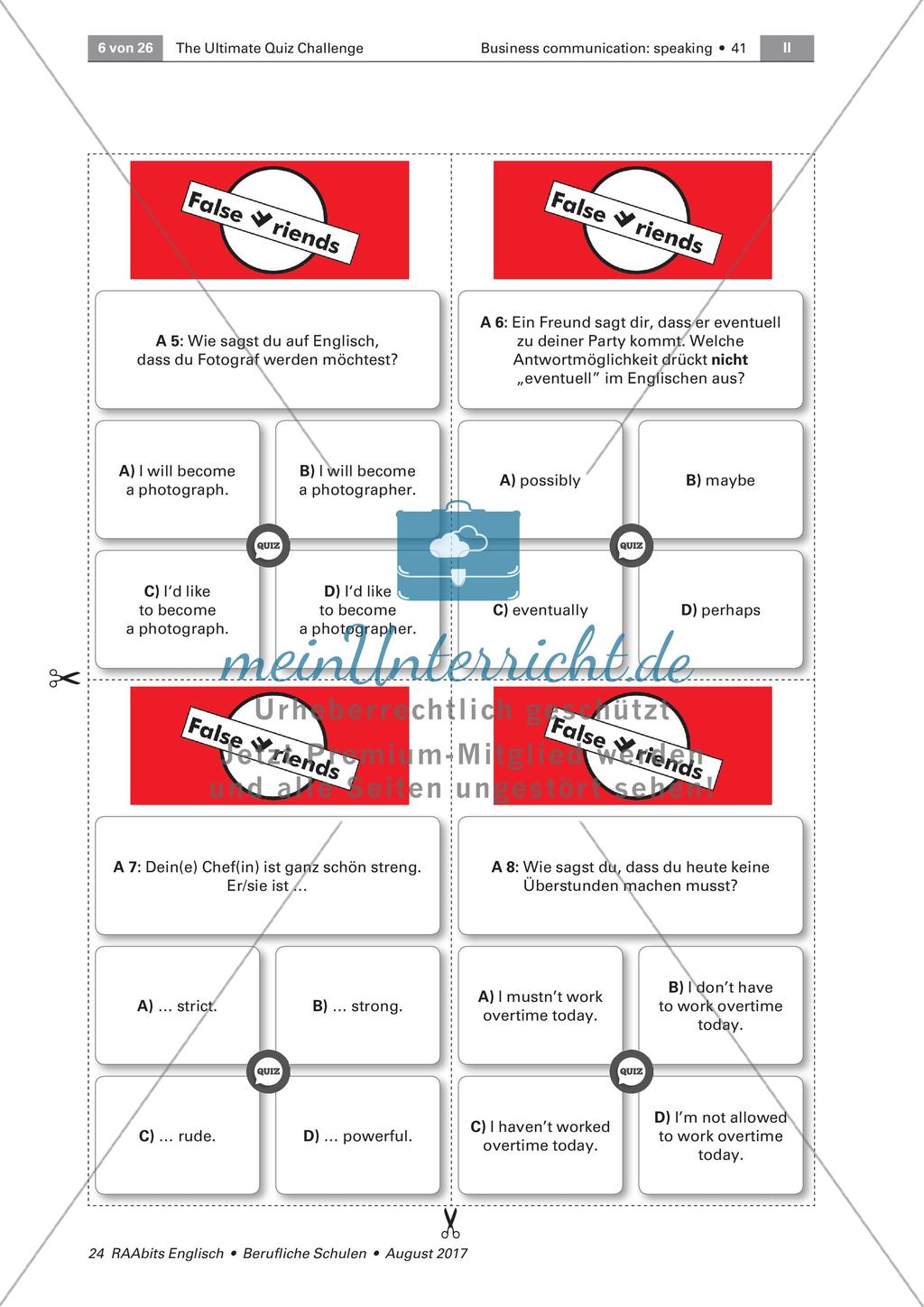 Lernspiel: Wiederholung von Grammatik, Wortschatz und Landeskunde Preview 6