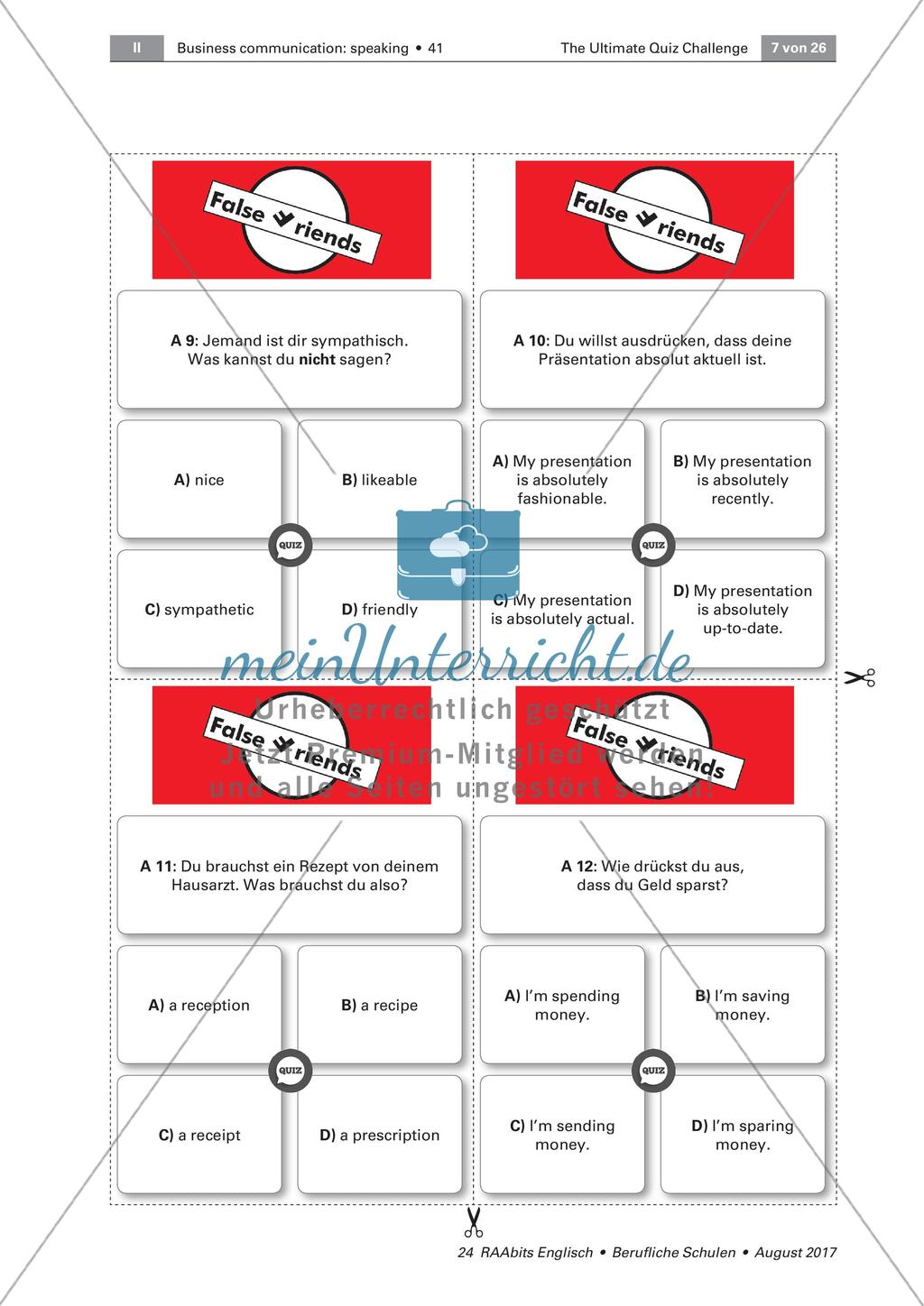 Lernspiel: Wiederholung von Grammatik, Wortschatz und Landeskunde Preview 7