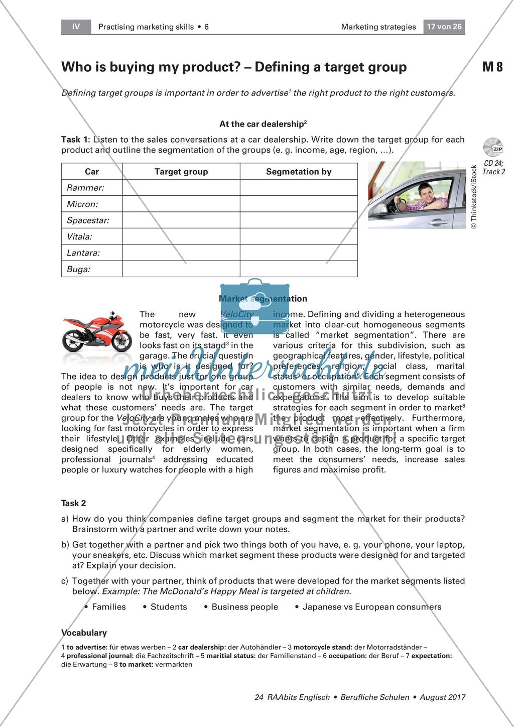 Marketing strategies: Defining a target group Preview 1