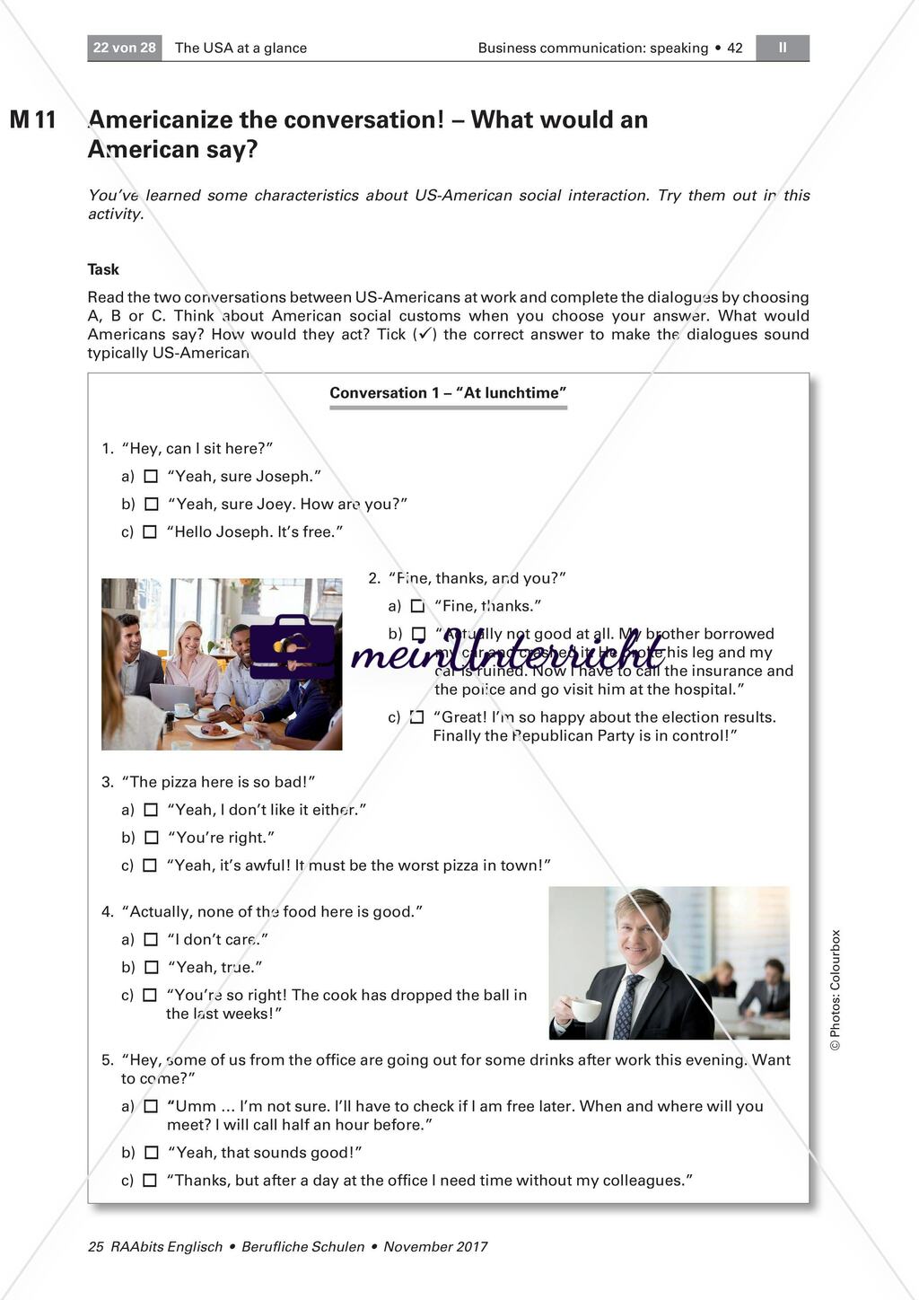The US: American social and professional customs Preview 3