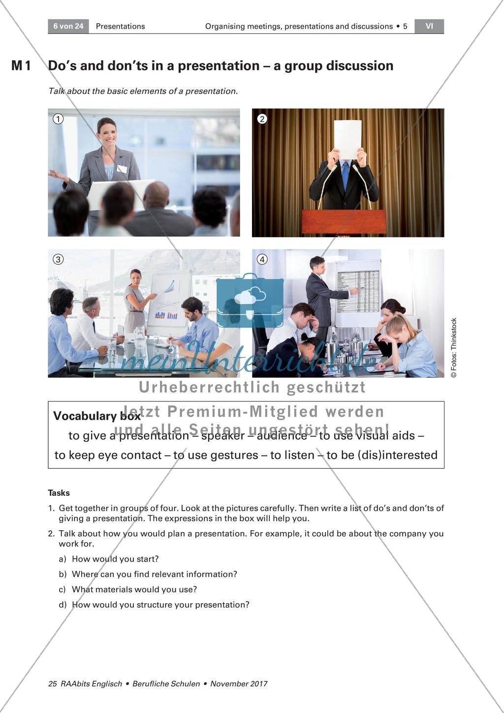 Giving a presentation: Preparation Preview 1