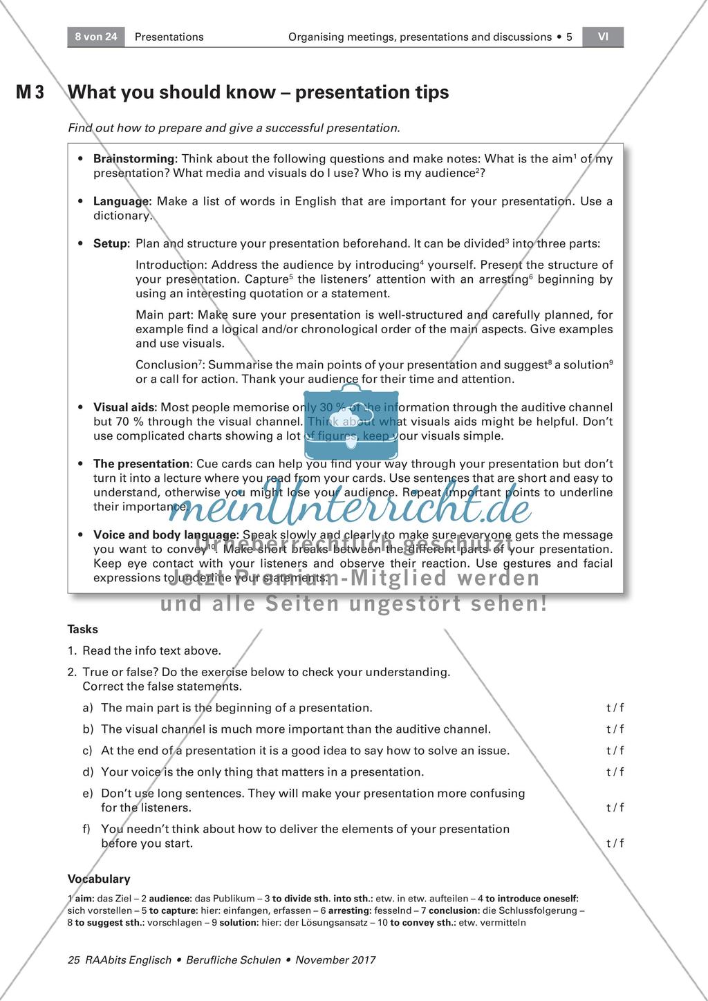 Giving a presentation: Preparation Preview 3