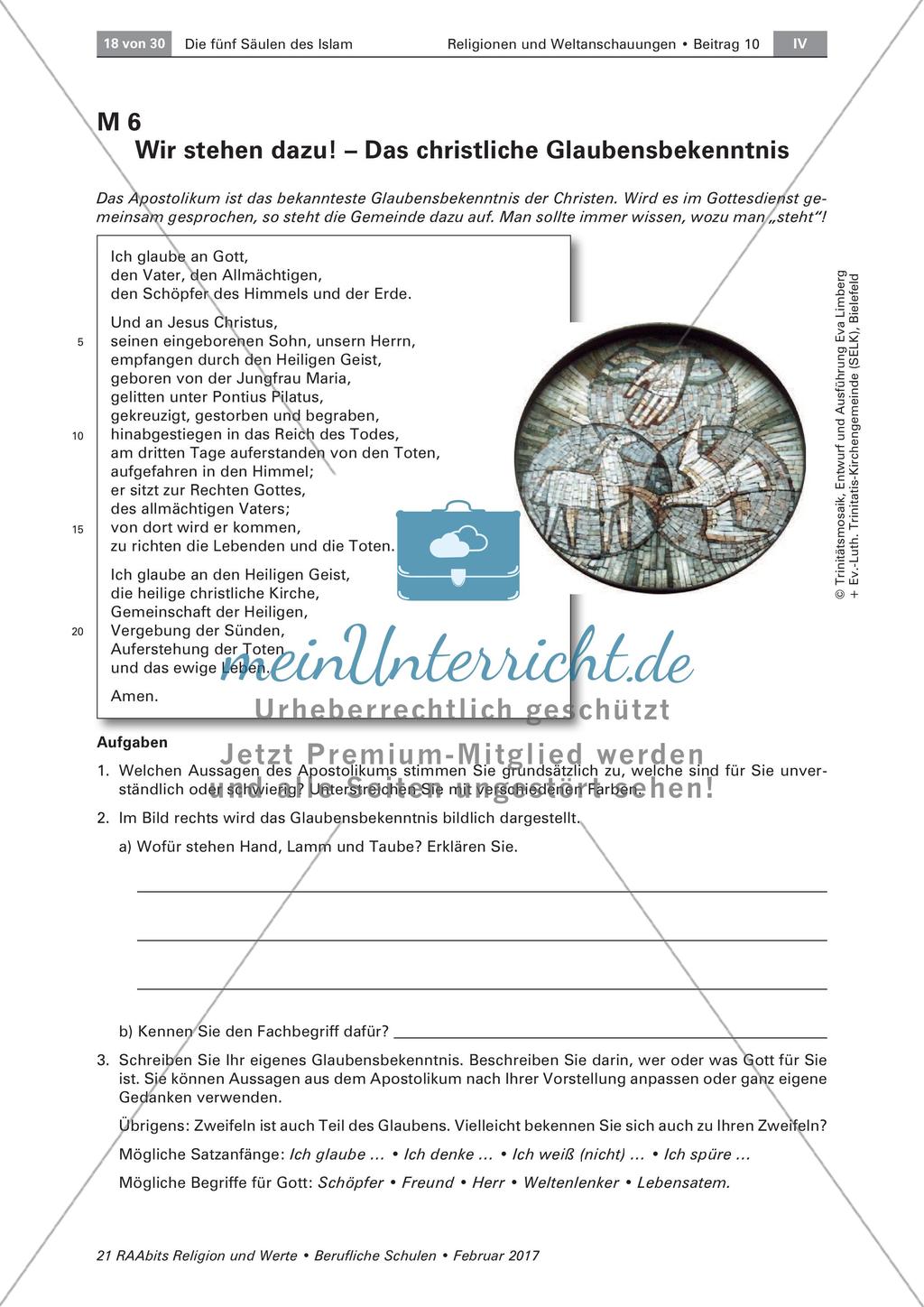 Muslimisches und christliches Glaubensbekenntnis Preview 1