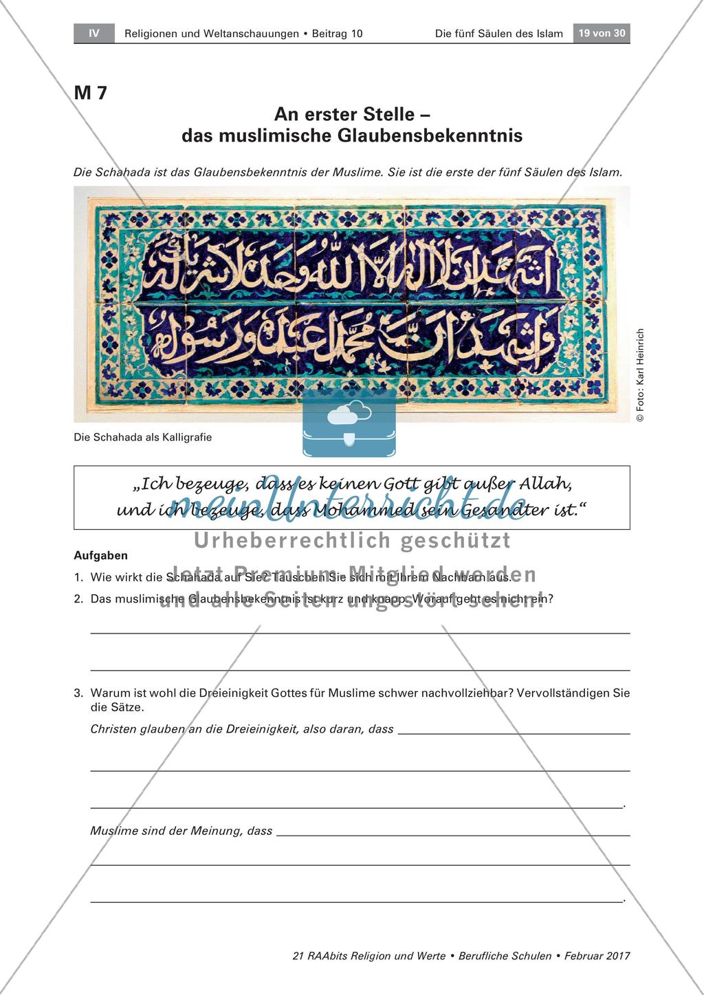 Muslimisches und christliches Glaubensbekenntnis Preview 2