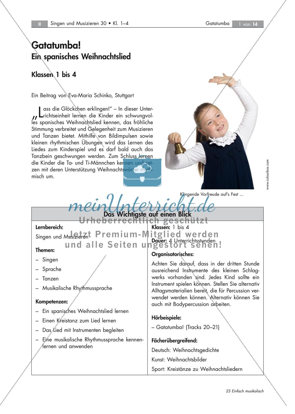 Spanisches Weihnachtslied: Gatatumba Preview 1