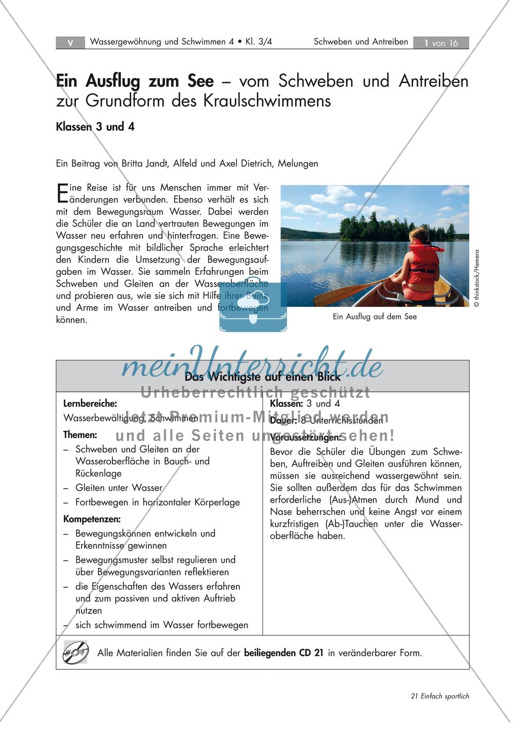Hinführung zur Grundform des Kraulschwimmens Preview 1