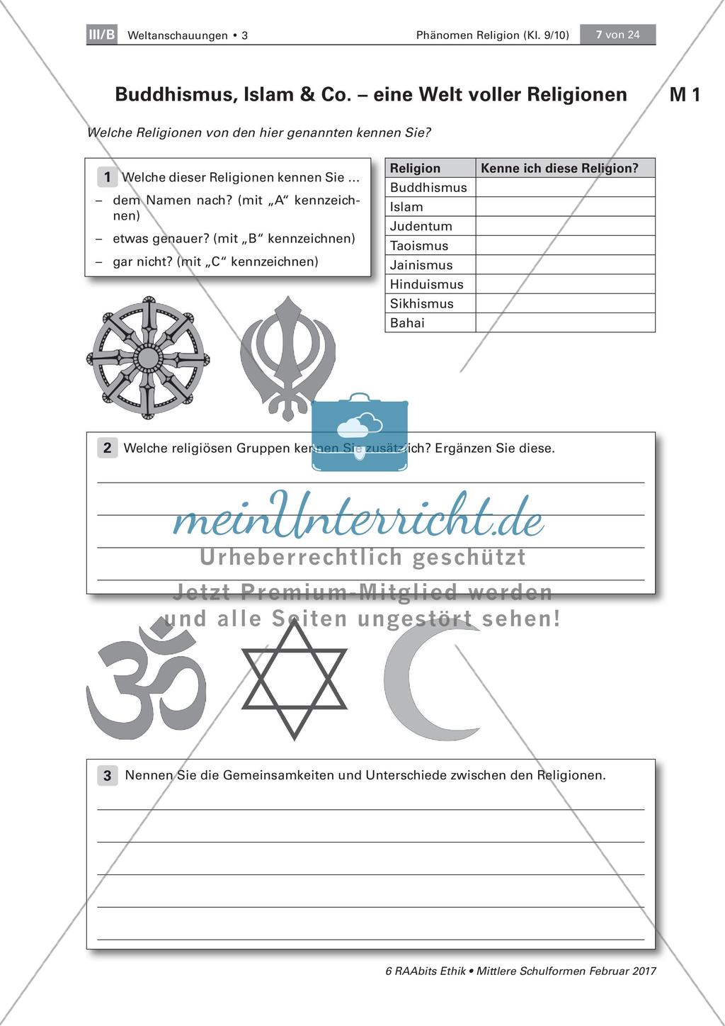 Das Phänomen Religion: Definition und Perspektiven Preview 1