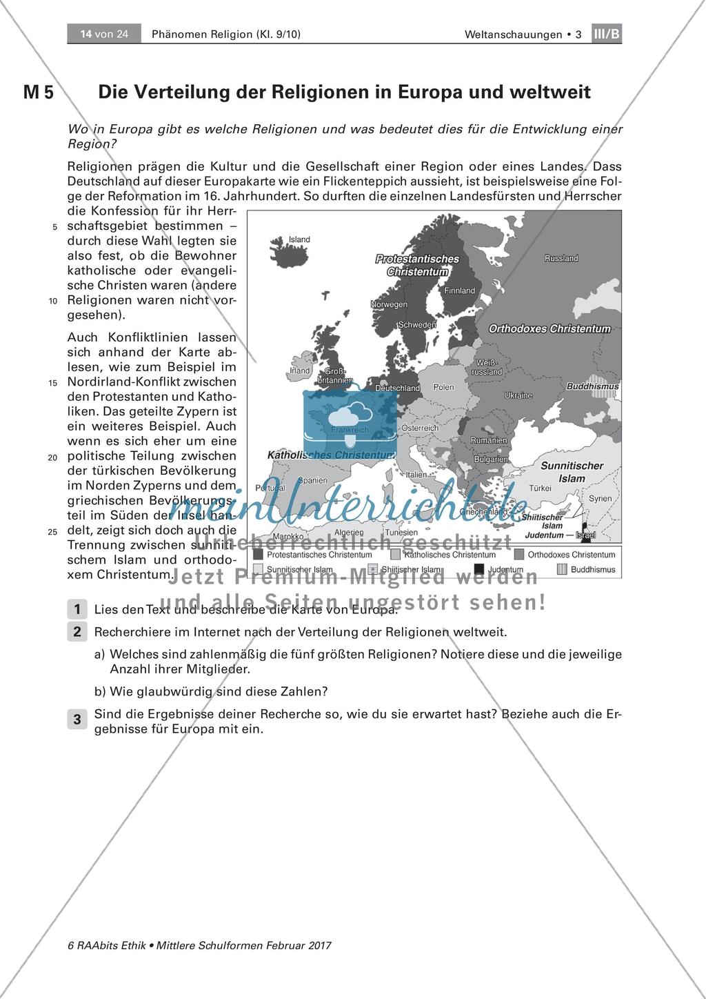 Religionen in Deutschland, Europa und der Welt Preview 2