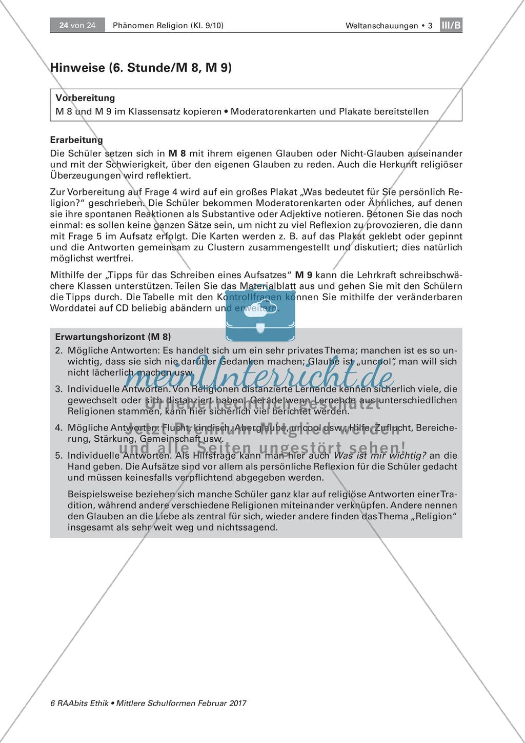 Reflexion über den eigenen (Nicht-)Glauben Preview 3