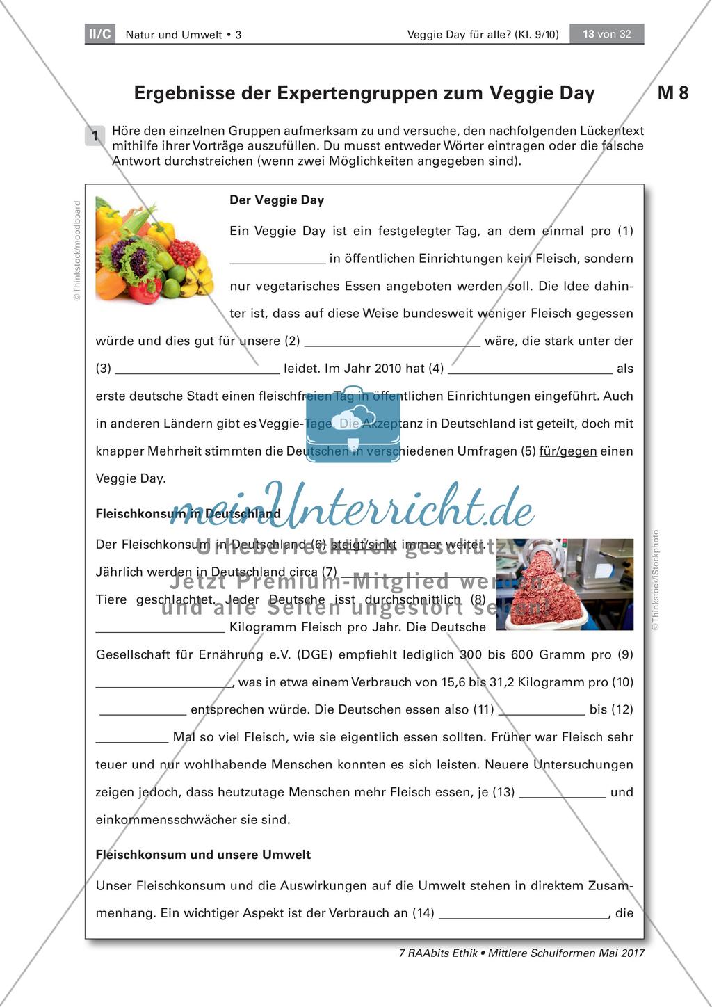 Grundlegende Informationen zum Veggie Day und Fleischkonsum Preview 8