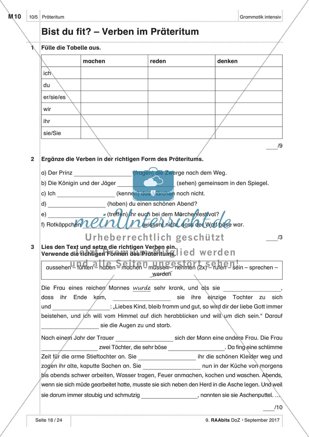 Verben im Präteritum Preview 18