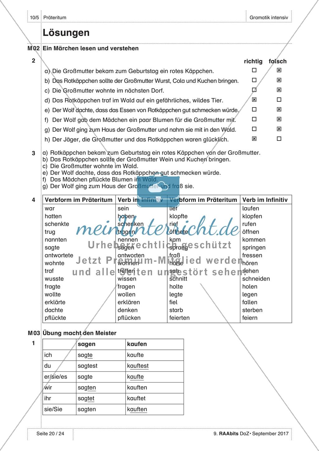 Verben im Präteritum Preview 20