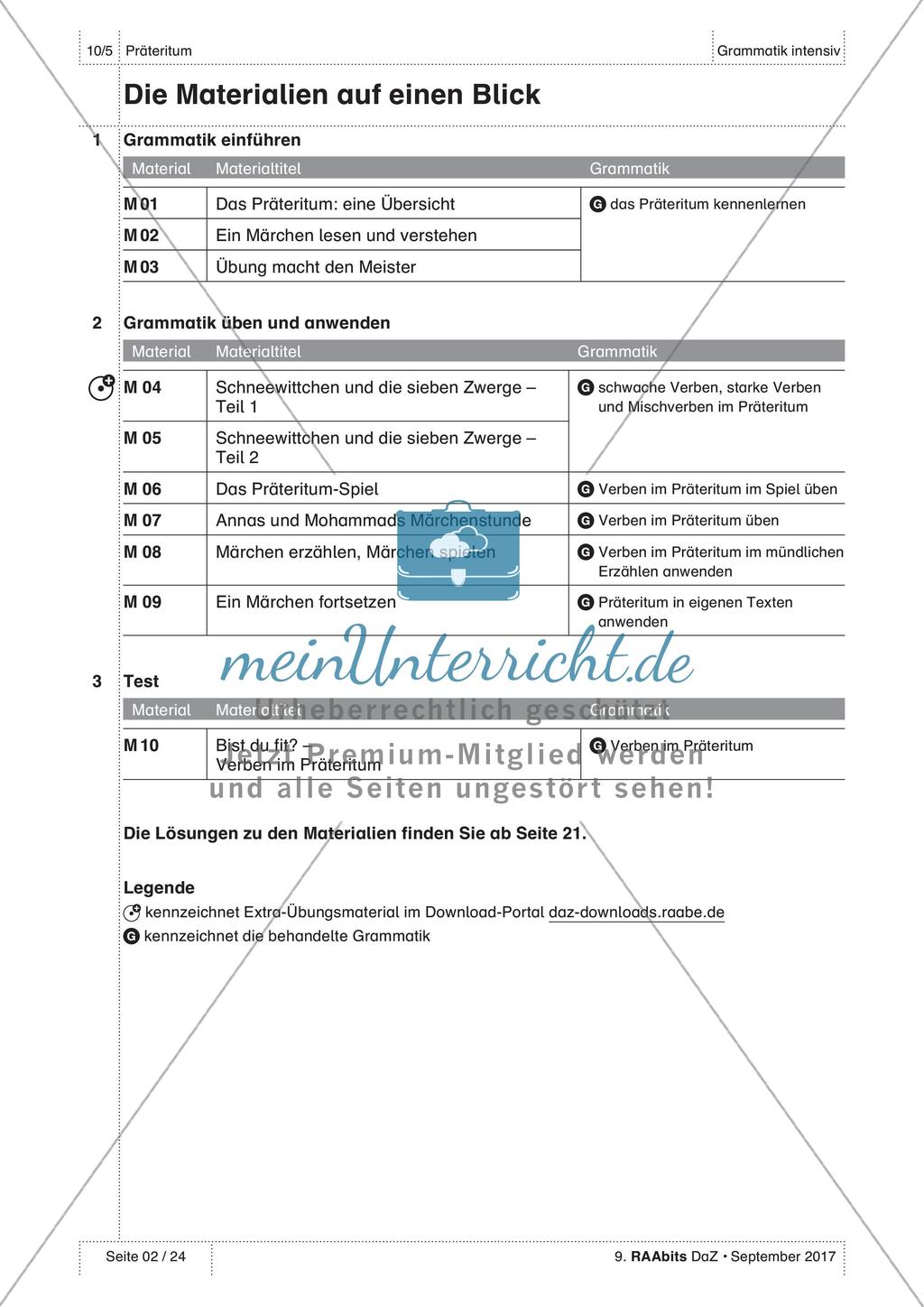 Verben im Präteritum Preview 2
