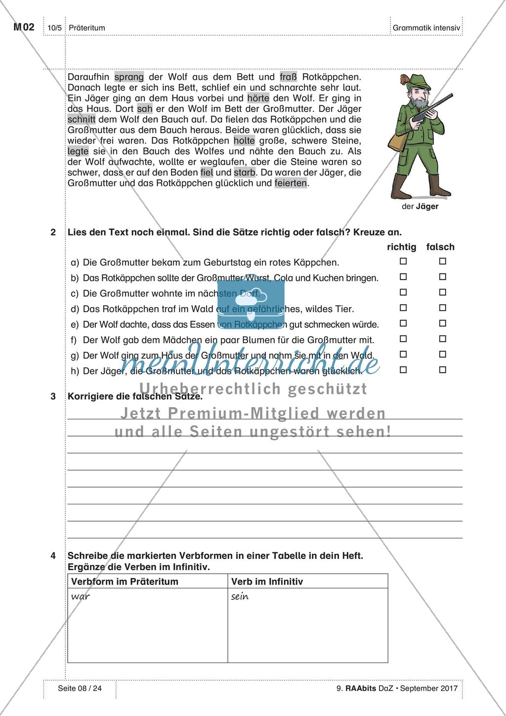 Verben im Präteritum Preview 8
