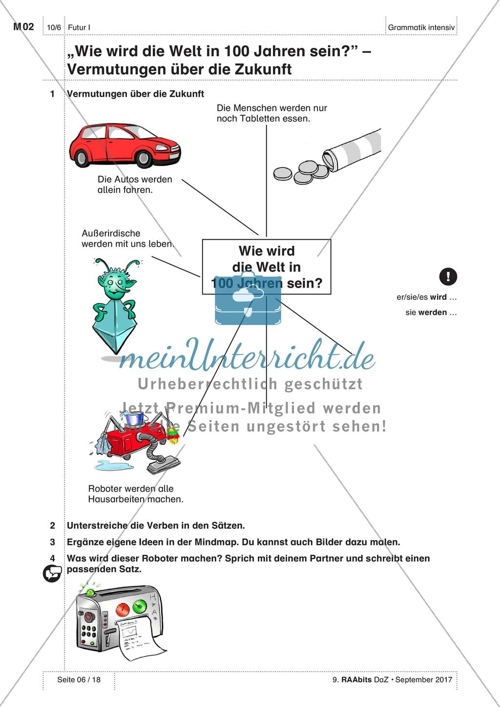 Verben im Futur I Preview 6