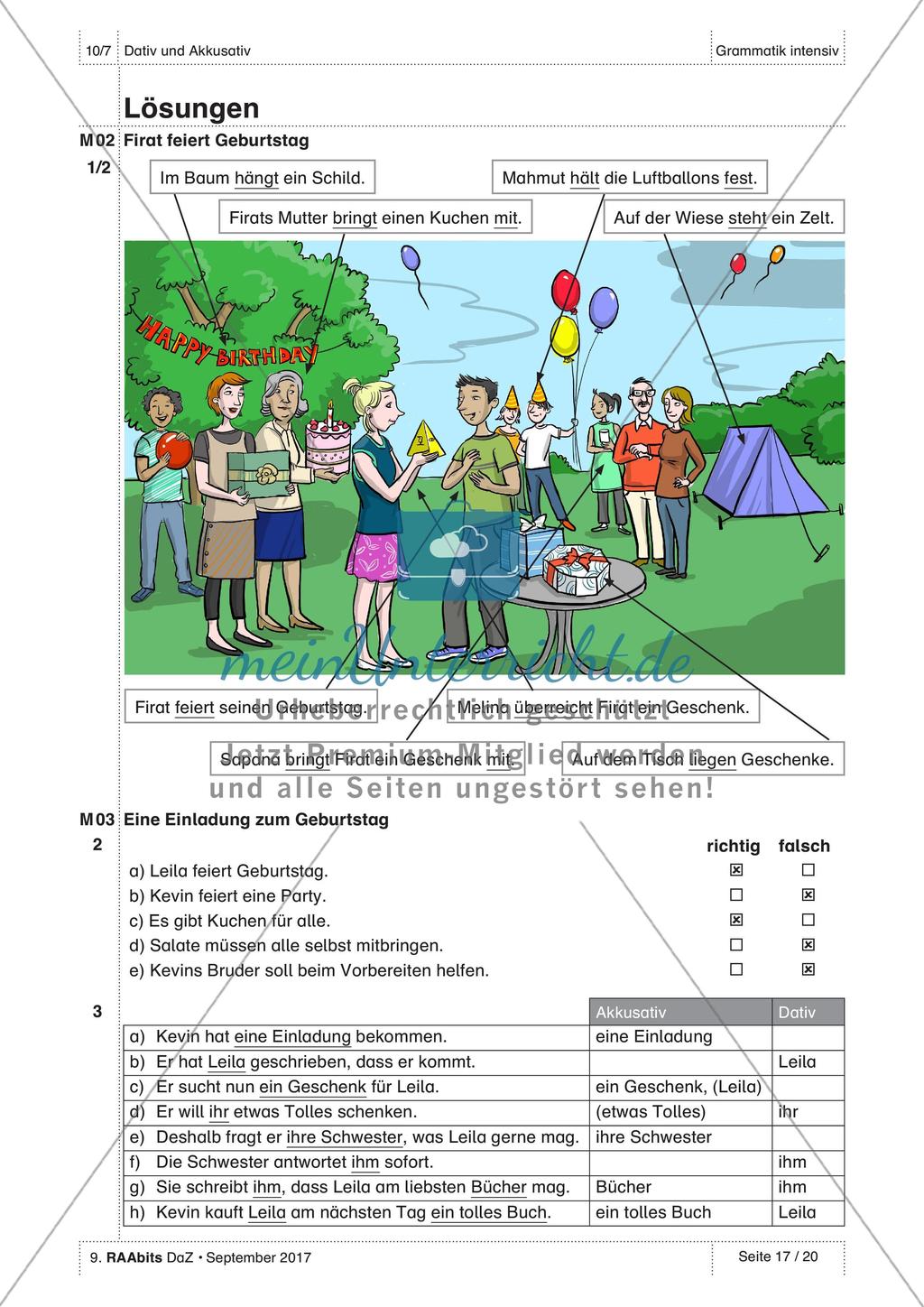 Anwendung von Dativ und Akkusativ Preview 17