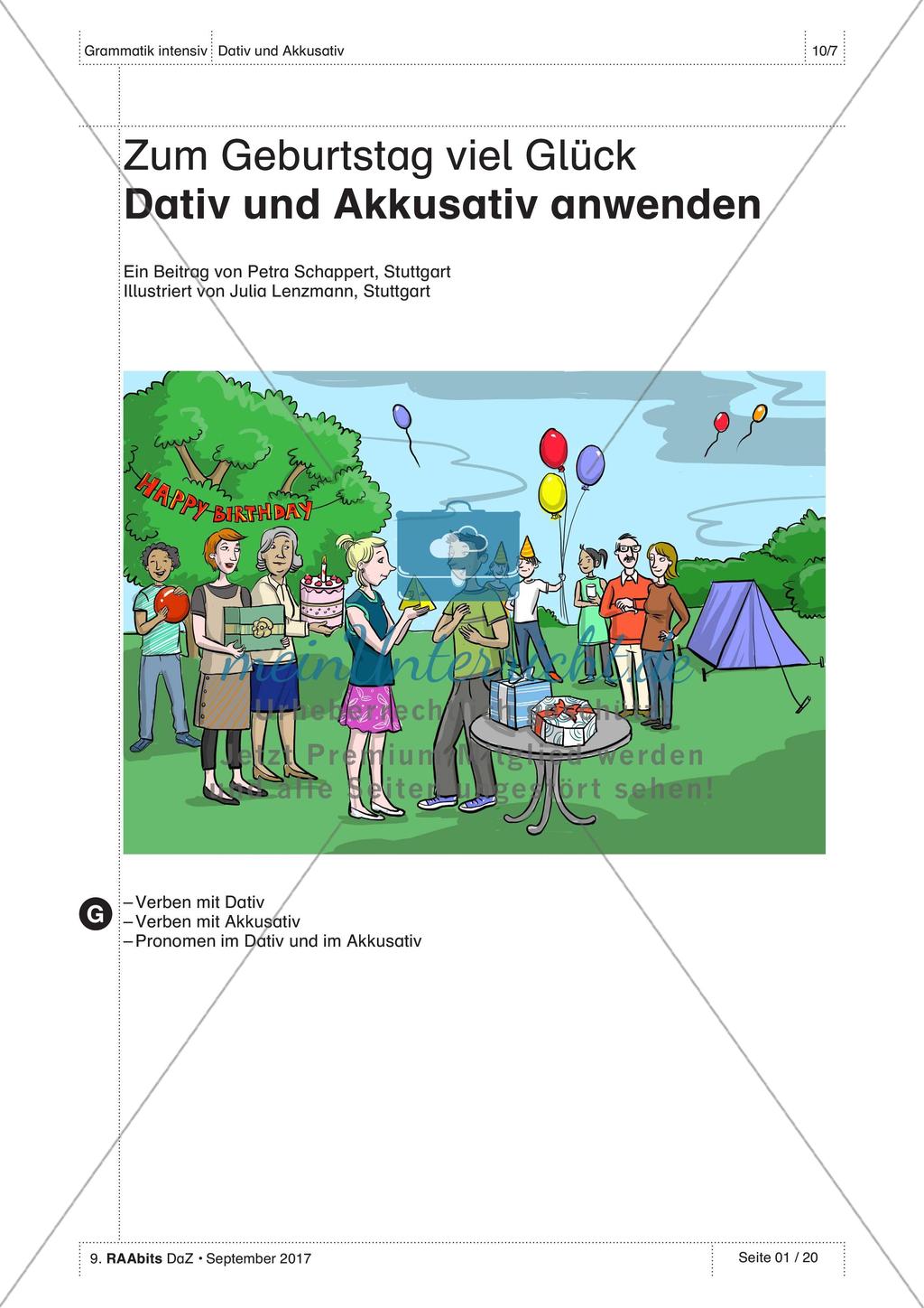 Anwendung von Dativ und Akkusativ Preview 1