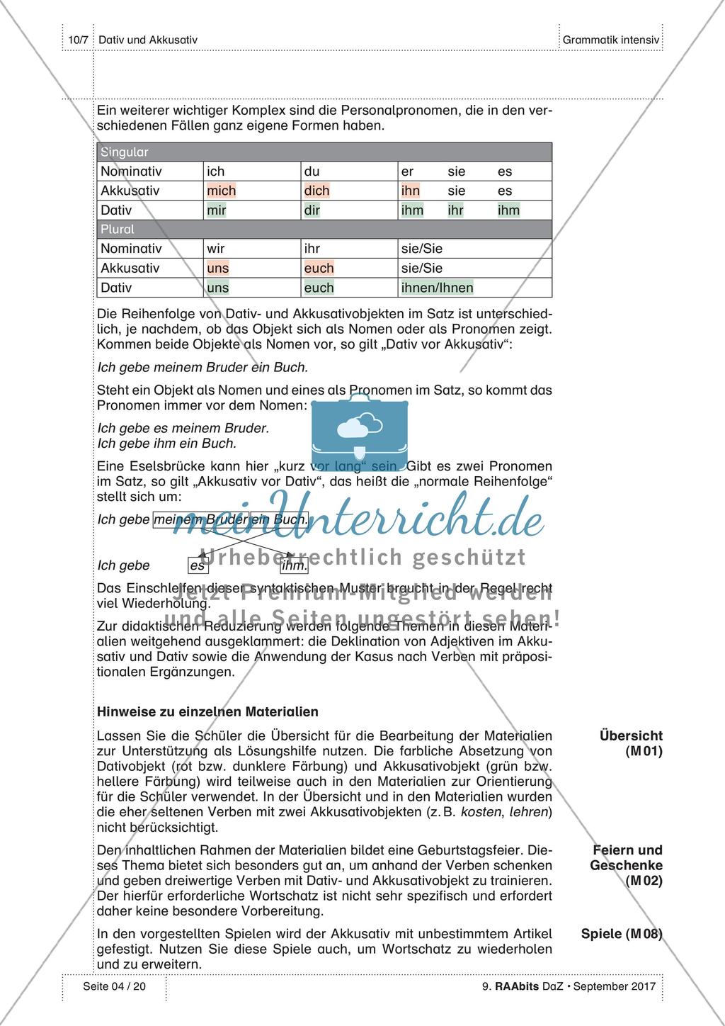 Anwendung von Dativ und Akkusativ Preview 4
