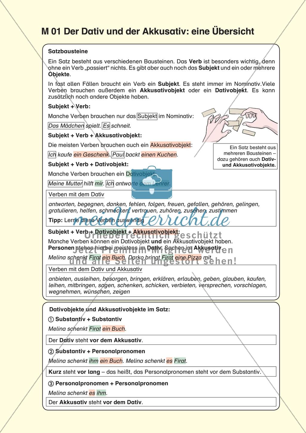 Anwendung von Dativ und Akkusativ Preview 5