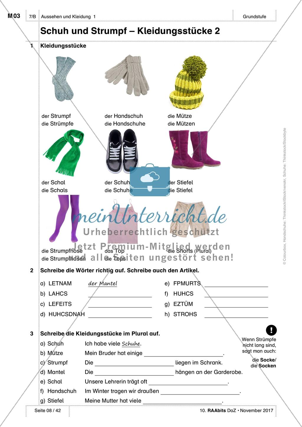 Kleidungsstücke benennen und kaufen: Wortschatz einführen Preview 3