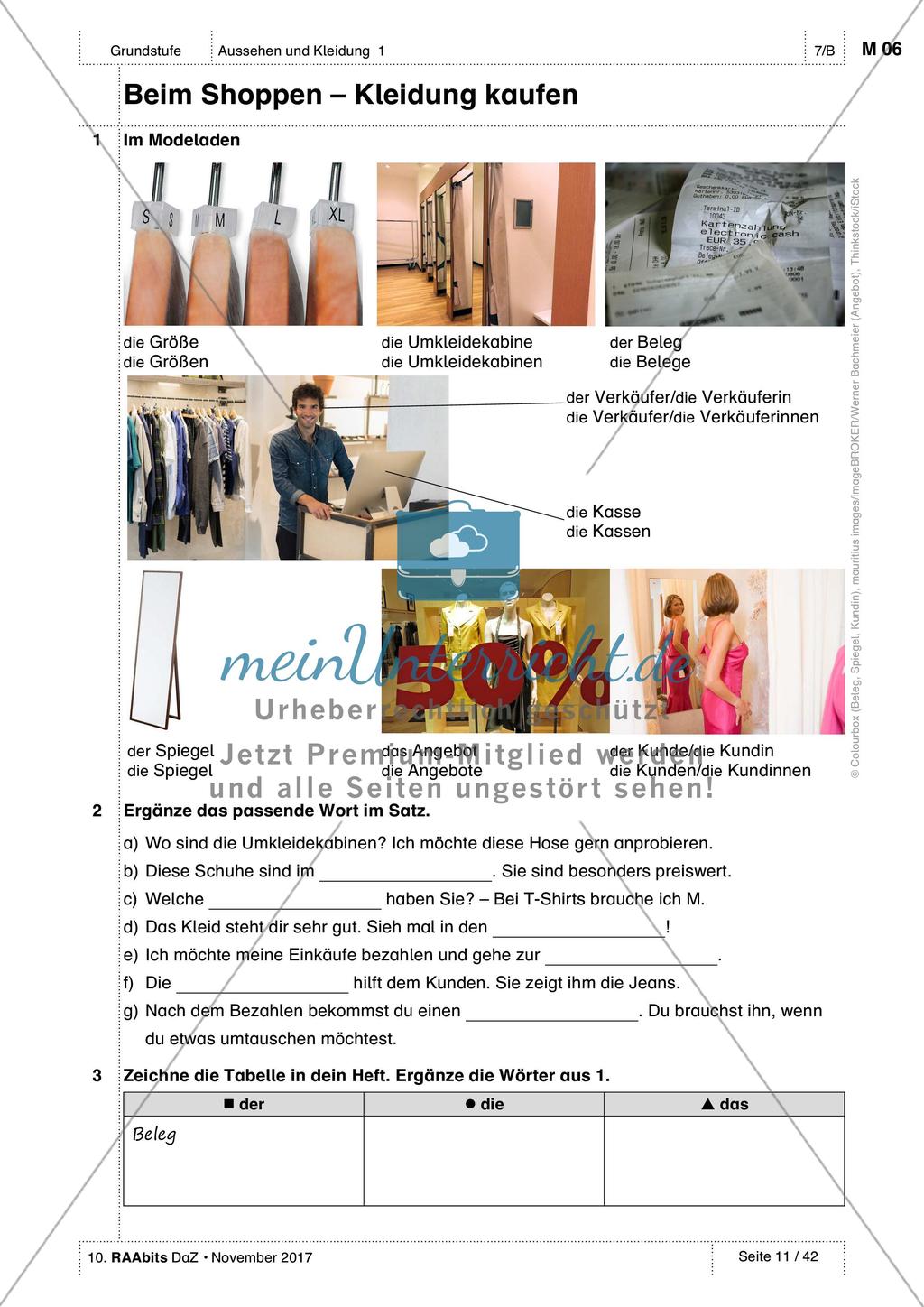 Kleidungsstücke benennen und kaufen: Wortschatz einführen Preview 6