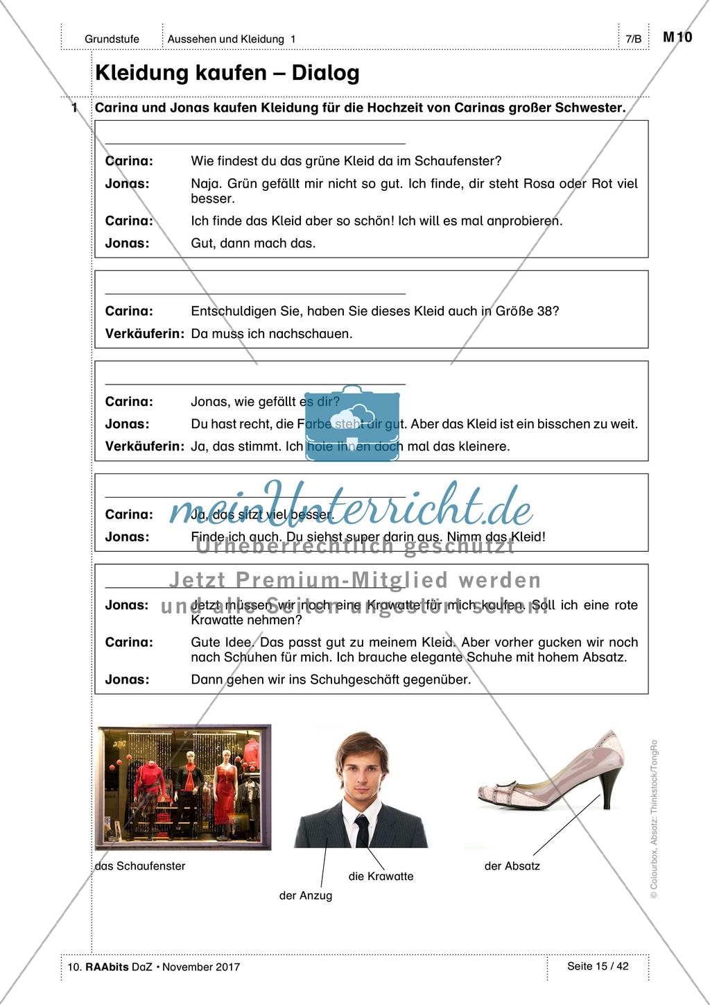Kleidungsstücke benennen und kaufen: Wortschatz üben und anwenden Preview 4