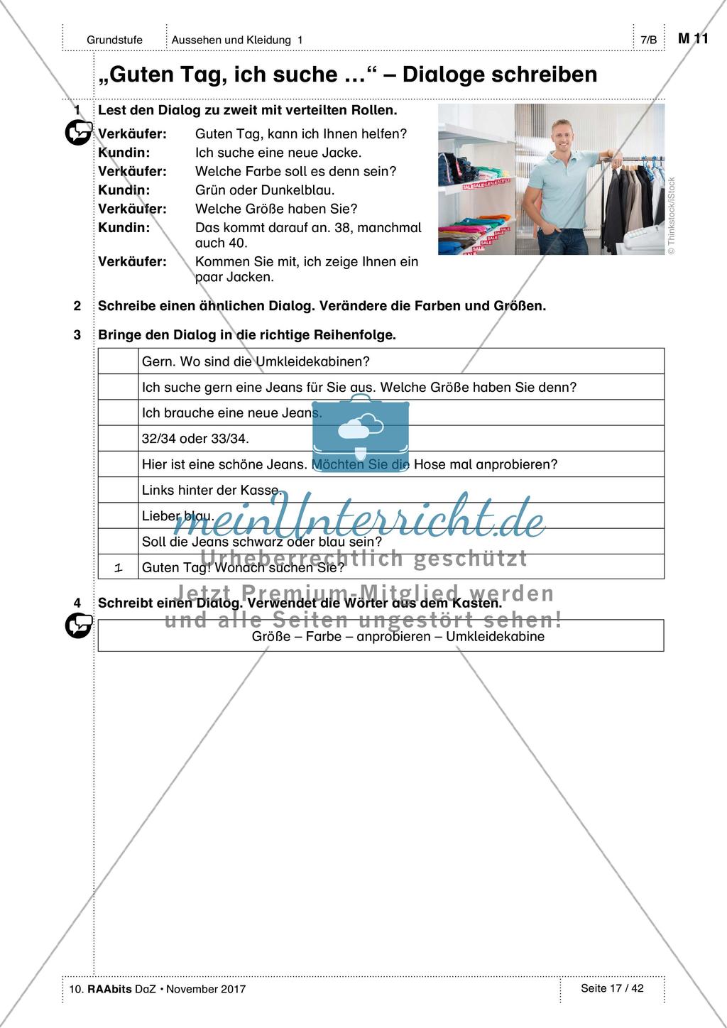 Kleidungsstücke benennen und kaufen: Wortschatz üben und anwenden Preview 6