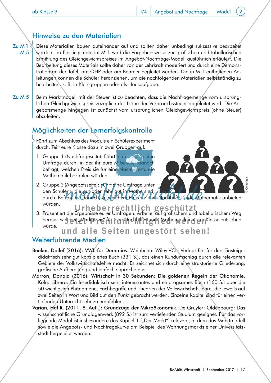 Das Angebot-Nachfrage-Modell Preview 3