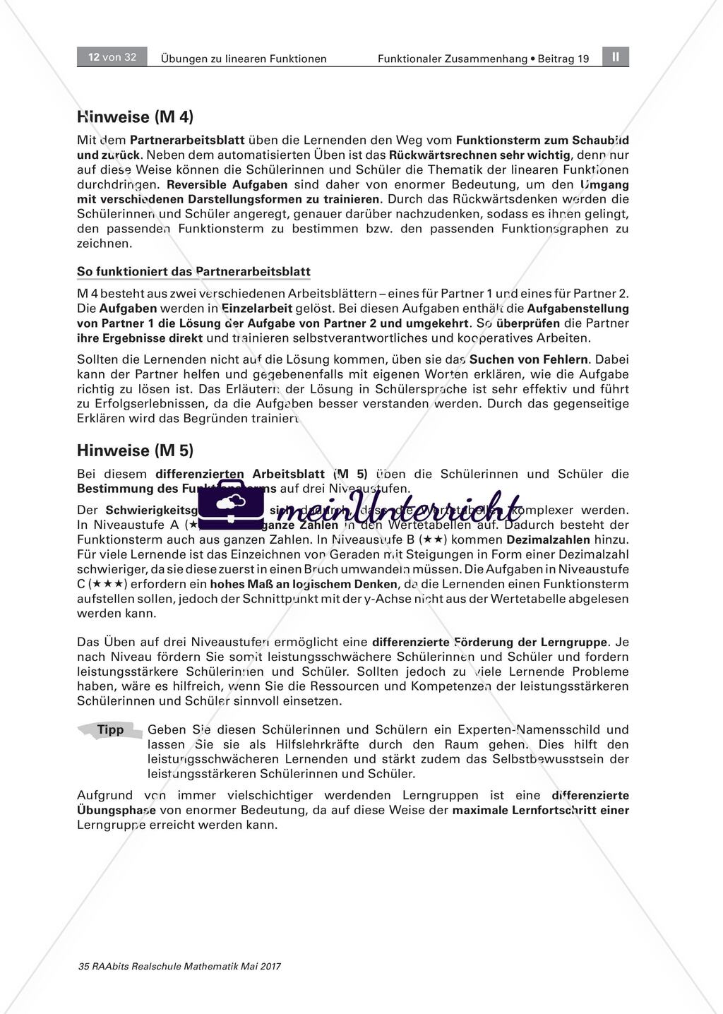 Lineare Funktionen: Aufbau und Stärkung von Grudwissen und -fertigkeiten Preview 8