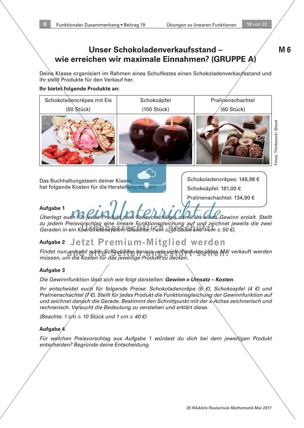 Lineare Funktionen: Kooperatives Lernen Preview 1