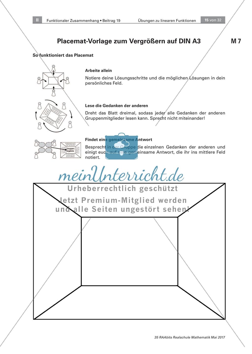 Lineare Funktionen: Kooperatives Lernen Preview 3