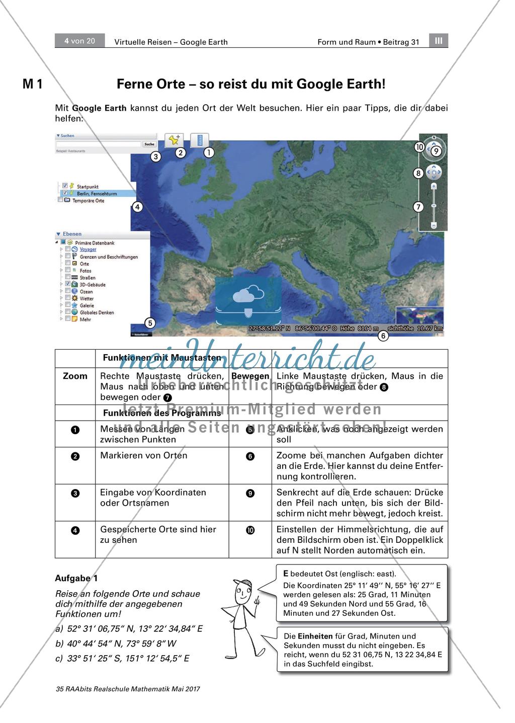 Google Earth im Mathematikunterricht Preview 4