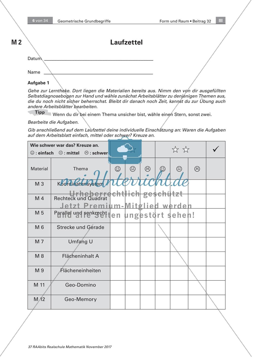 Selbsteinschätzung: Geometrische Grundbegriffe Preview 2