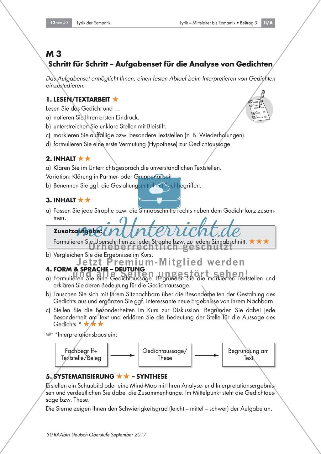 Lyrik der Romantik - Themen, Motive, Interpretationen Preview 3