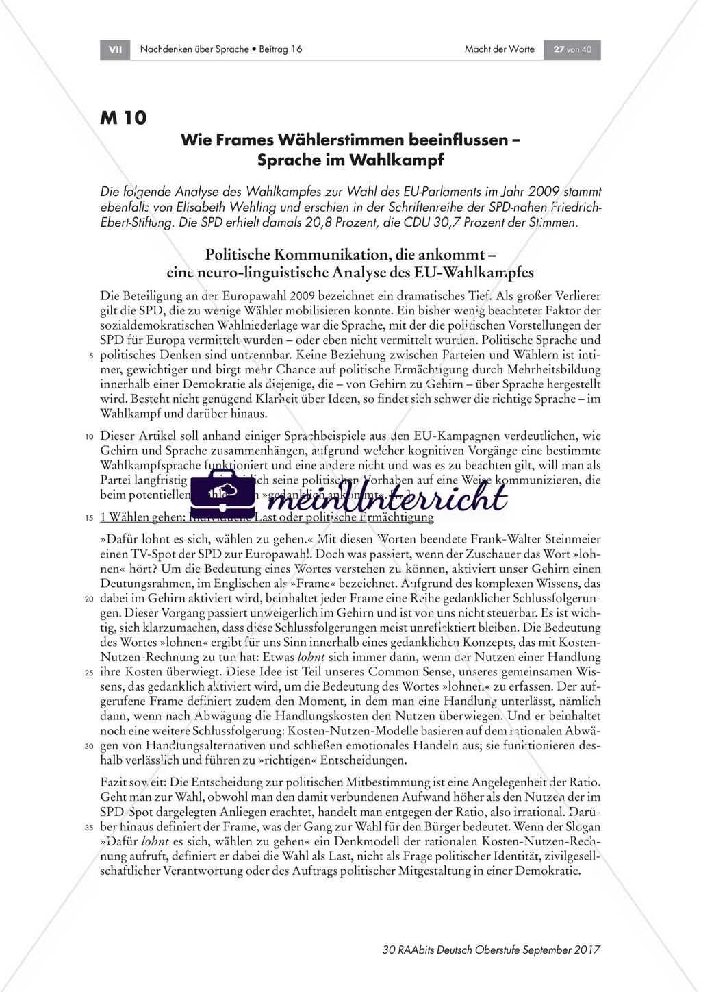 Die Frame-Semantik in konkreten politischen Auseinandersetzungen Preview 1