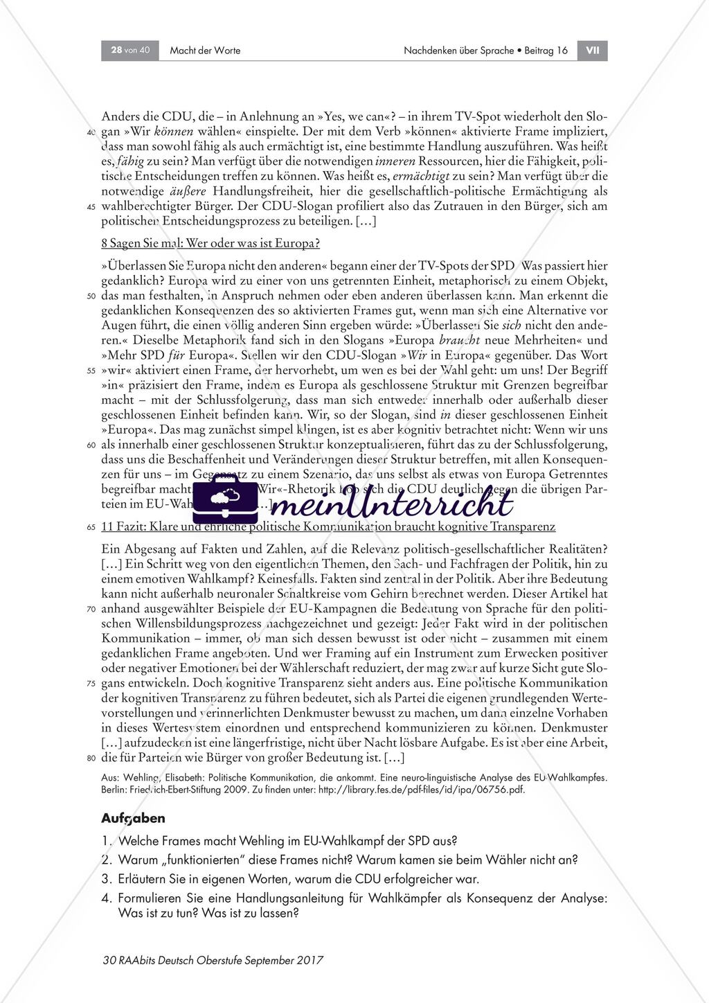 Die Frame-Semantik in konkreten politischen Auseinandersetzungen Preview 2