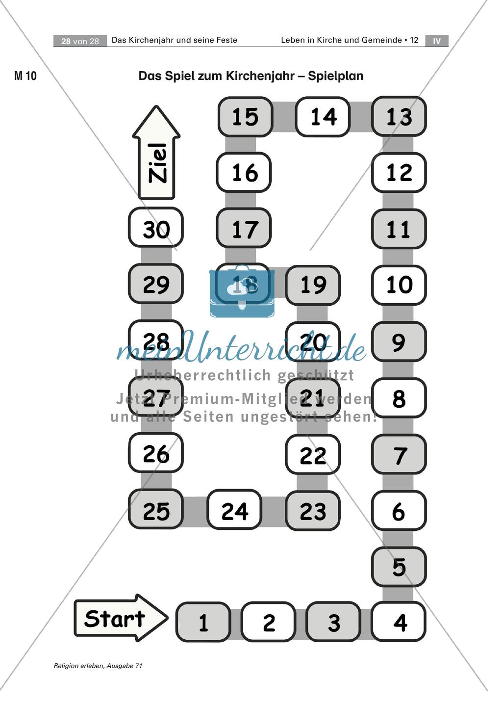 Das Kirchenjahr und seine Feste: Interview, Lernspiel - meinUnterricht