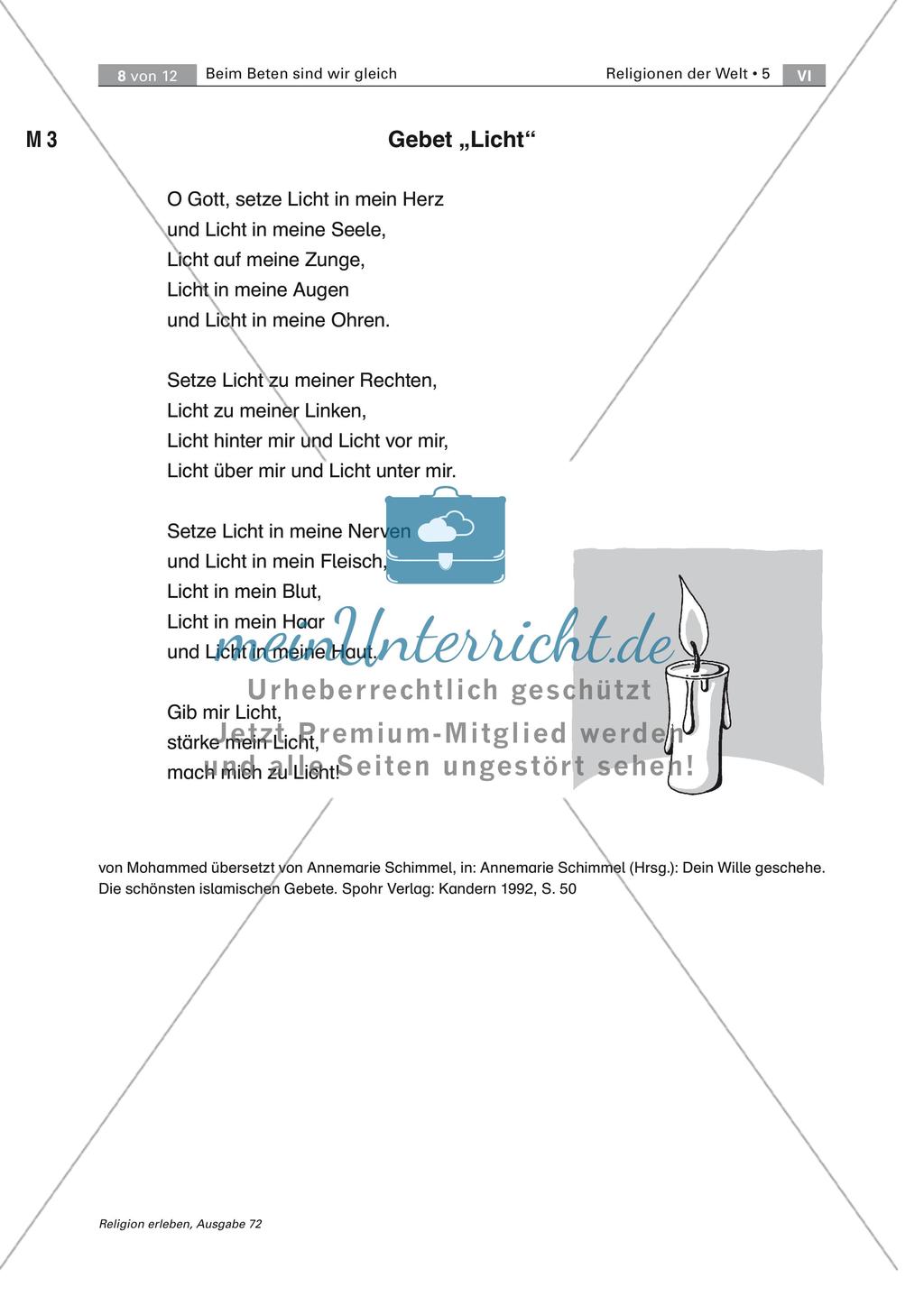 Das Gebet: interreligiöse Einheit Preview 8