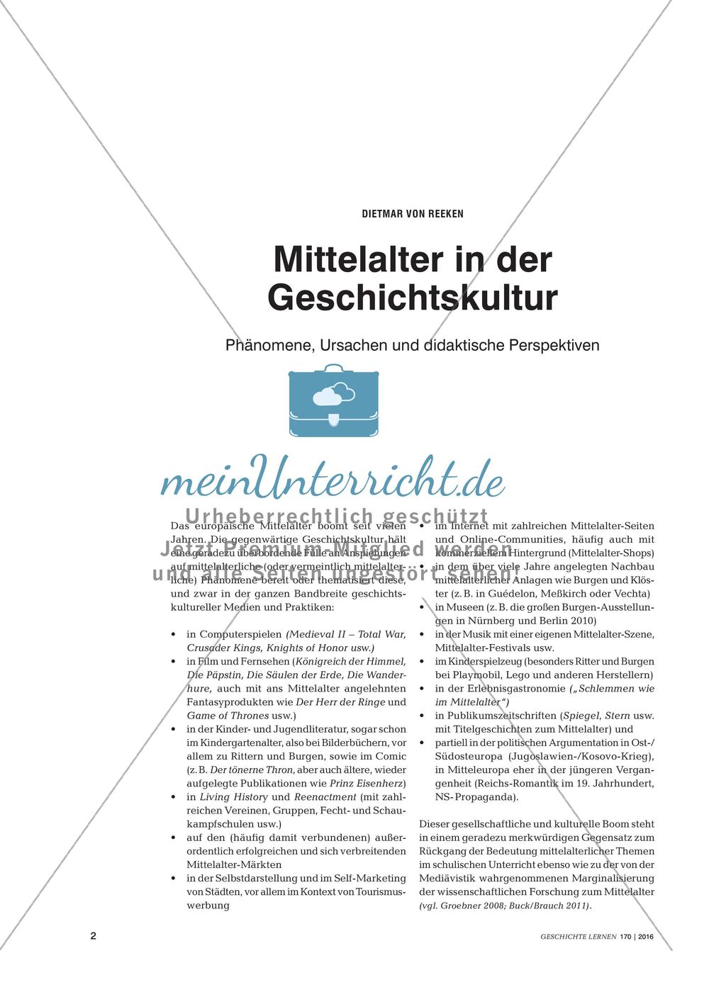 Mittelalter in der Geschichtskultur - Phänomene, Ursachen und didaktische Perspektiven Preview 1