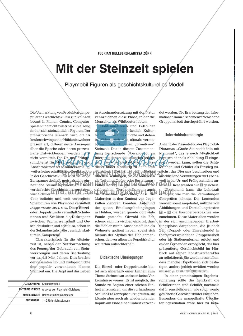 Mit der Steinzeit spielen - Playmobil-Figuren als geschichtskulturelles Modell Preview 1