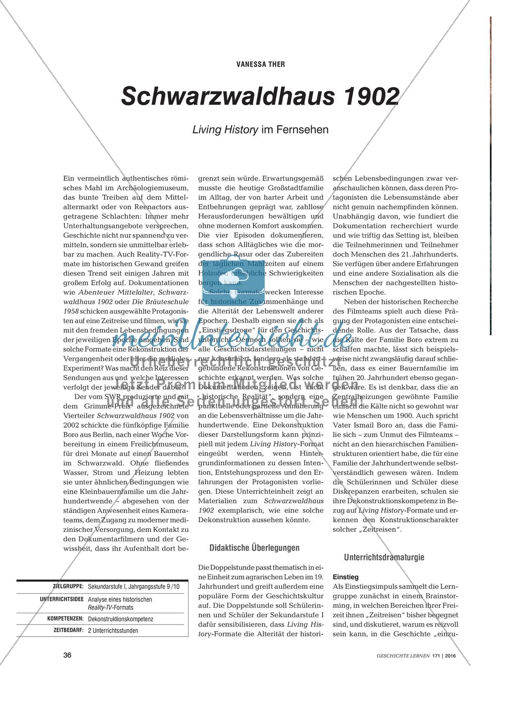 Schwarzwaldhaus 1902 - Living History im Fernsehen Preview 1