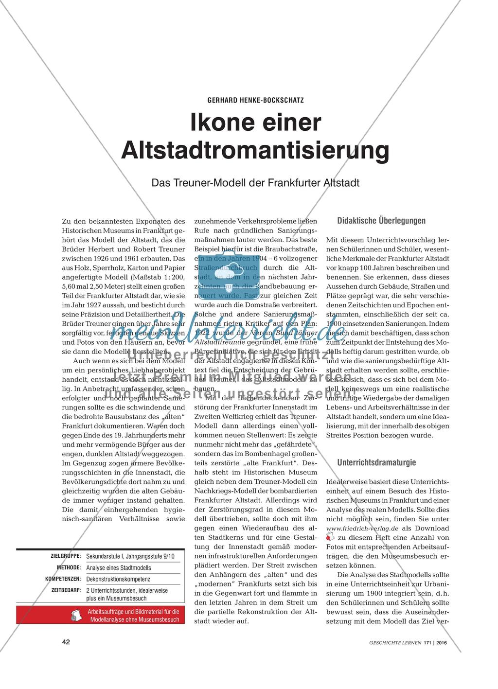 Ikone einer Altstadtromantisierung - Das Treuner-Modell der Frankfurter Altstadt Preview 1