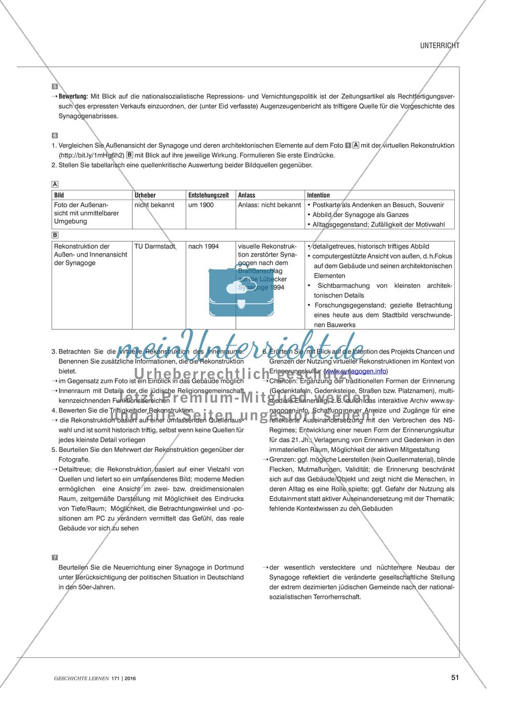 Virtuelle Rekonstruktionen zerstörter Synagogen - Hintergründe, Modellanalyse und -reflexion am Beispiel Dortmunds Preview 4