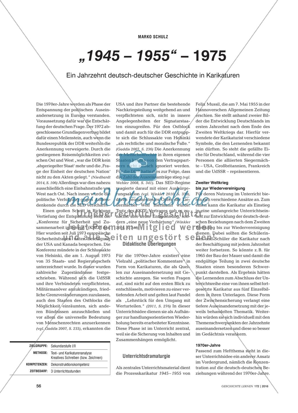 „1945 – 1955“ – 1975: Ein Jahrzehnt deutsch-deutscher Geschichte in Karikaturen Preview 1