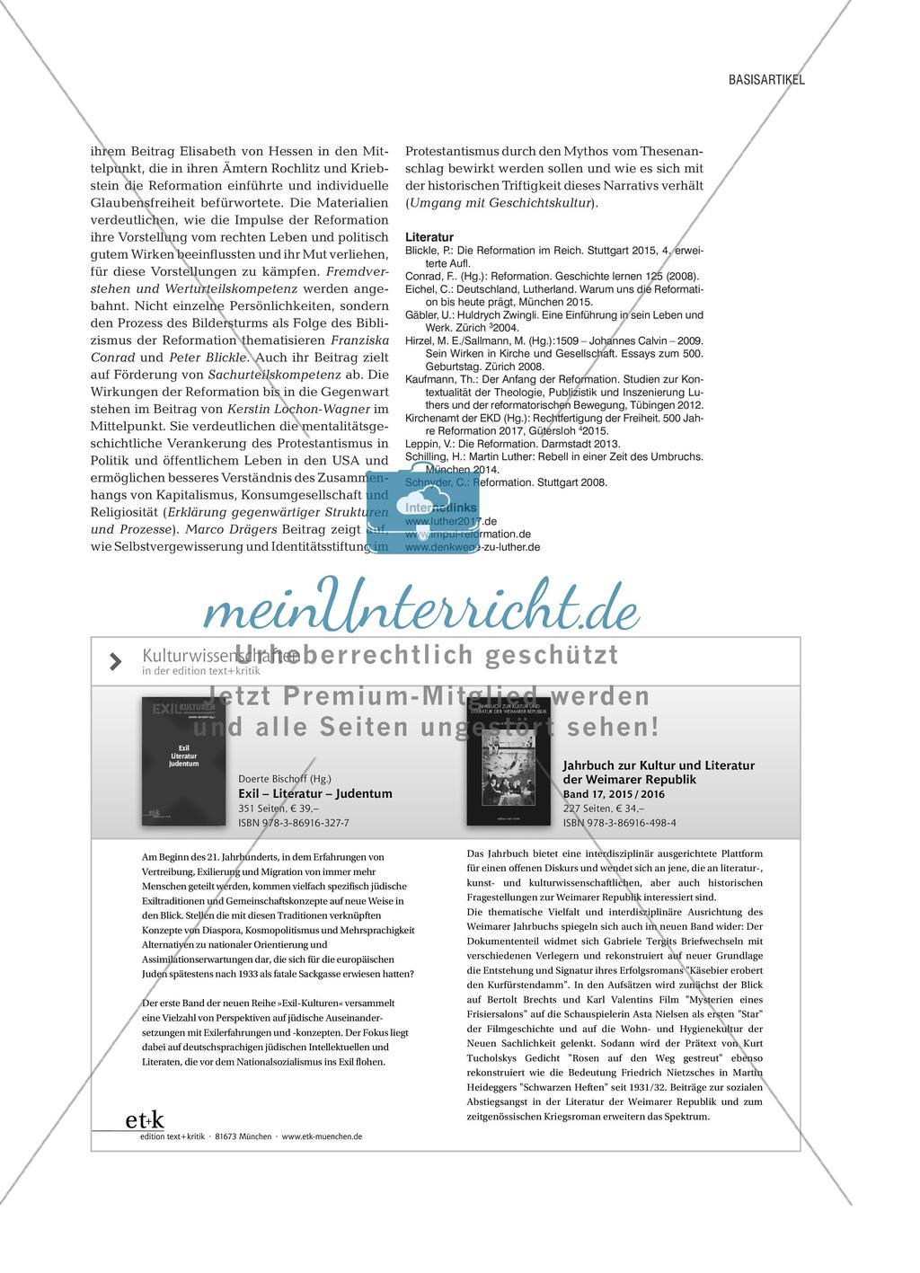 500 Jahre Reformation(en) - Religiöse Erneuerung, weltgeschichtliche Folgen und erinnerungspolitisches Großereignis Preview 10