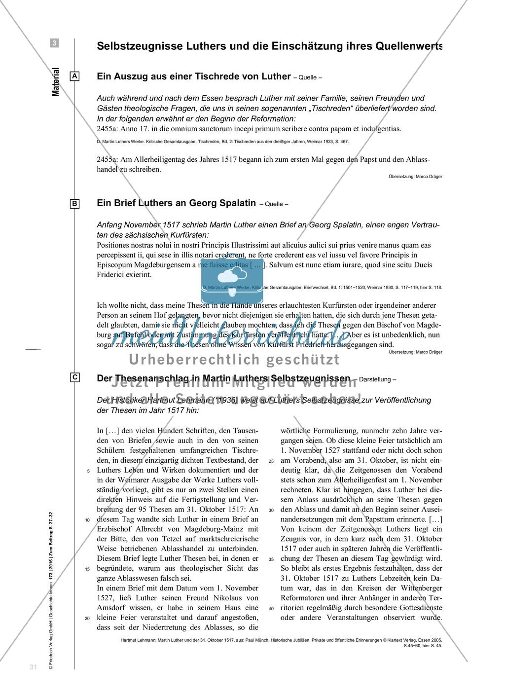 Der berühmte Thesenanschlag - Historisches Faktum oder Fiktion der Historiker? Preview 5