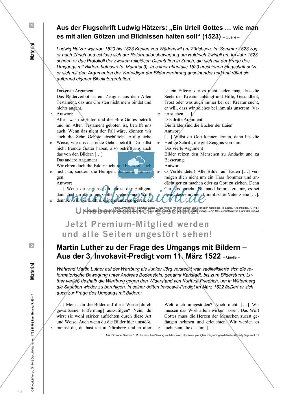 „Nur wer an Bilder glaubt, zerstört sie“ - Bildersturm in der Reformation oder: die Frage, was die Kirche mit dem Himmel zu tun hat Preview 7