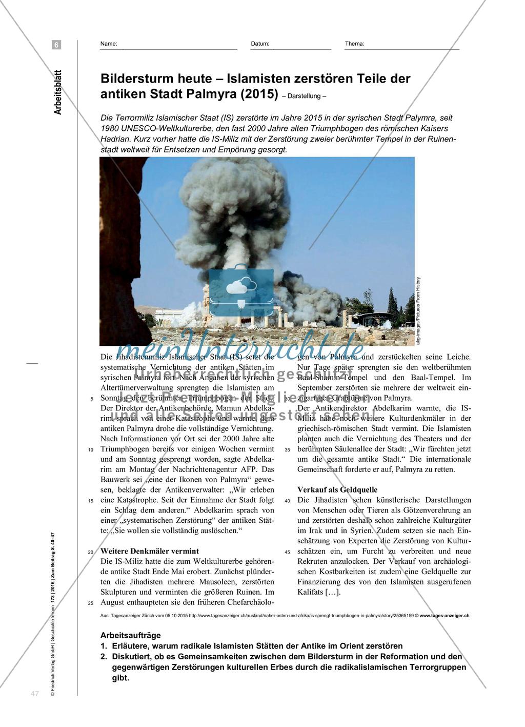 „Nur wer an Bilder glaubt, zerstört sie“ - Bildersturm in der Reformation oder: die Frage, was die Kirche mit dem Himmel zu tun hat Preview 8