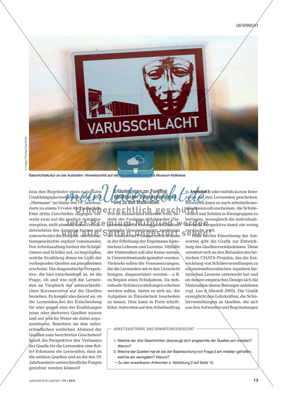„Ad fontes …“ - Schülervorstellungen zur Funktion historischer Quellen am Beispiel der Varusschlacht Preview 2