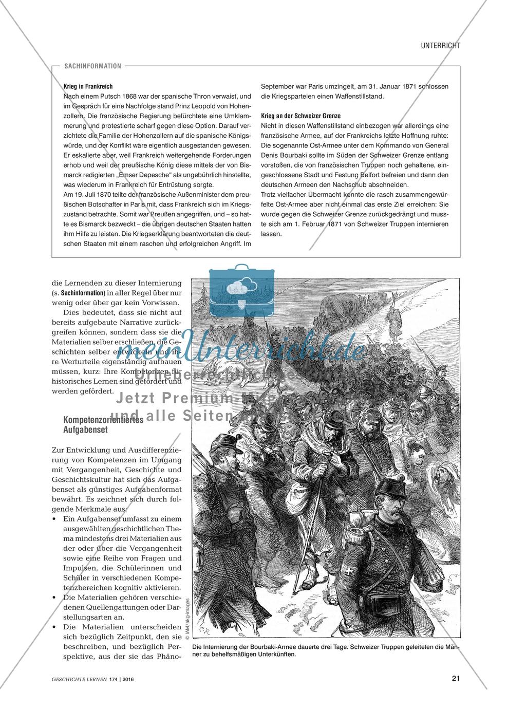 Menschen im Deutsch- Französischen Krieg 1870/71 - Ein kompetenzorientiertes Aufgabenset für die Sekundarstufe I Preview 2
